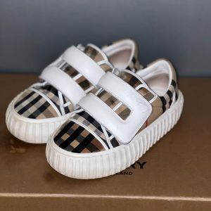 Burberry Kid’s Mark Low-Top Check Sneakers